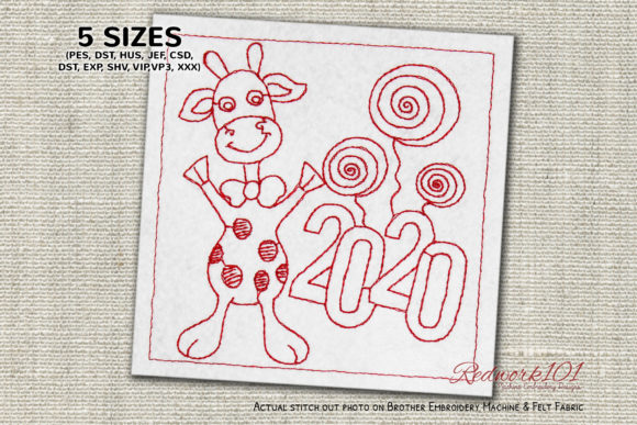 Baby Giraffe 2020 New Year Redwork: A Craft Fair Seller's Review