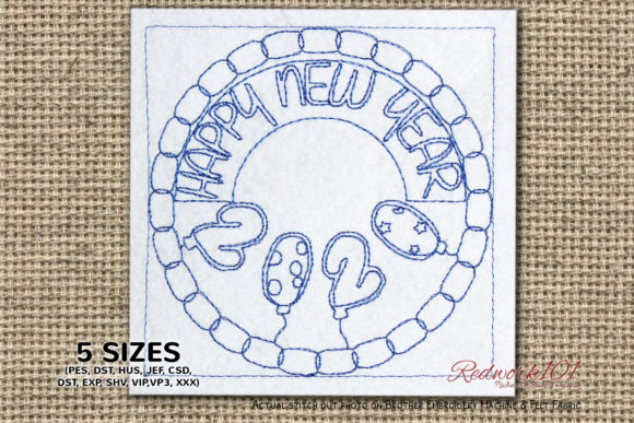 Circular Happy New Year 2020 Redwork: A Designer's Review for Boutique Sweatshirts