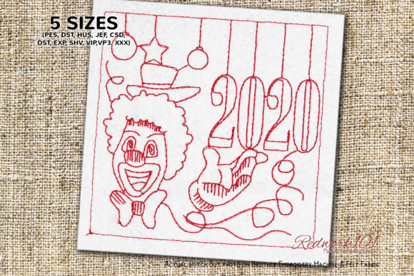 Clown Happy New Year 2020 Lineart Review for Gift Shops