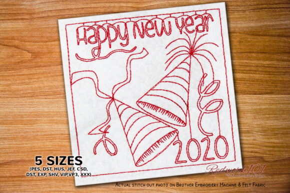 Colorful Party Hats 2020 Redwork: Designer Review