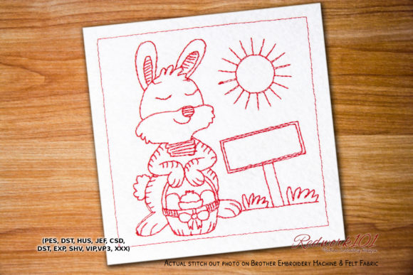 Easter Rabbit with Egg Redwork: A Designer Review