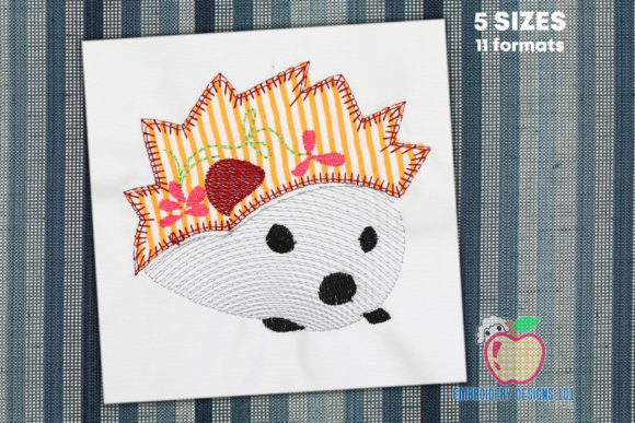 Hedge Hog with Design on Back Applique