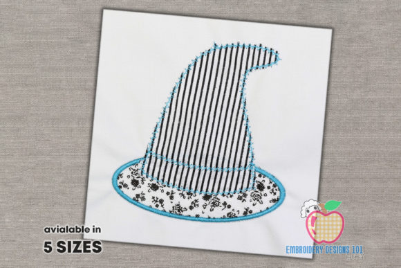 Magical Hat Applique Design for Boutique Apparel