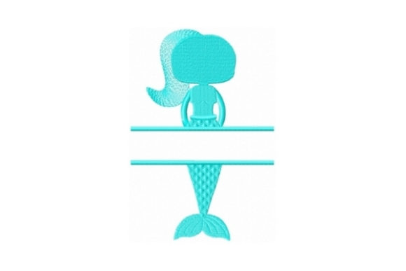 Split Mermaid Mono: A Joyful Beach Embroidery Design