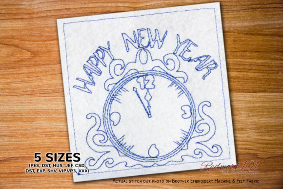 Vintage New Year Clock Redwork: A Designer's Review for Small Business Merch